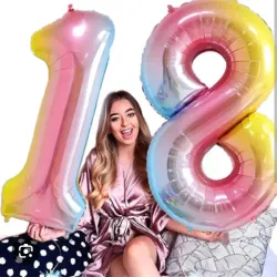 Número Inflable Arcoiris 80 cm 