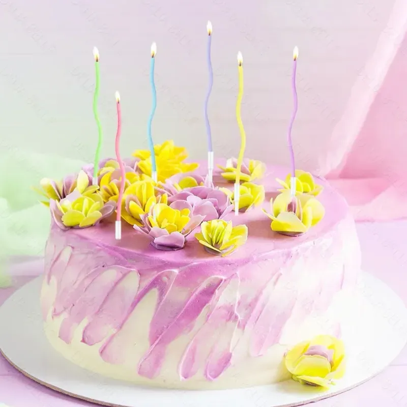 Vela Curva Colores Pasteles 
