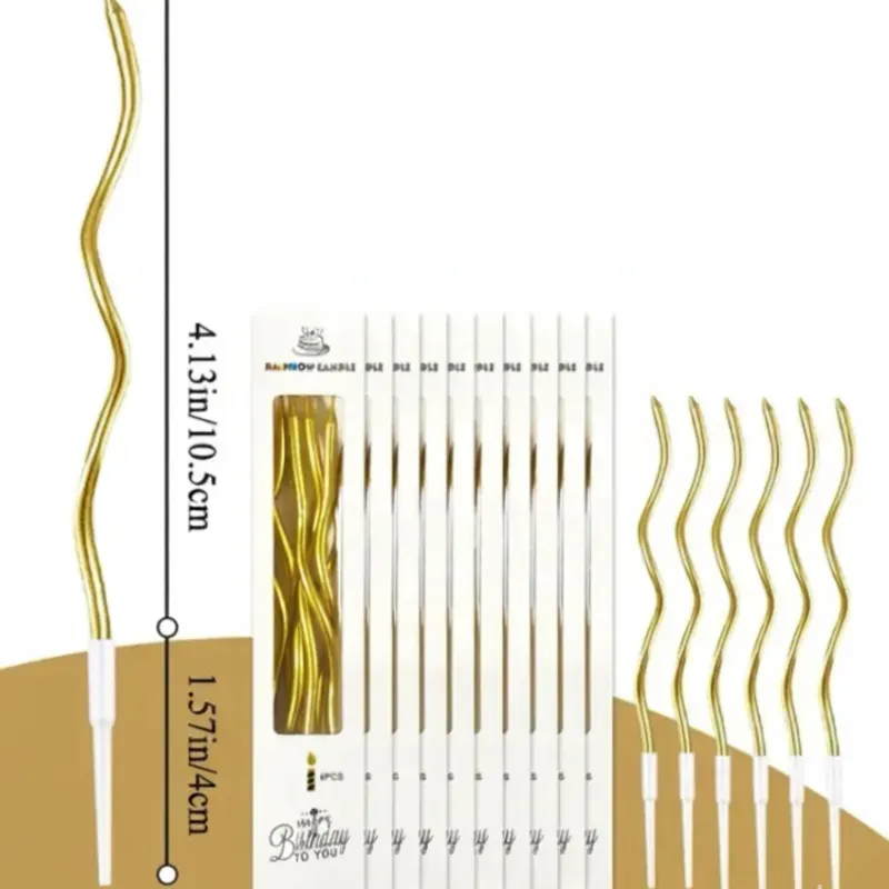 Vela Curva Dorado Metálico 