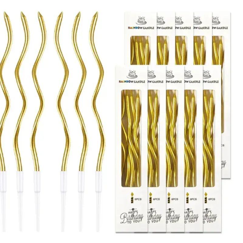 Vela Curva Dorado Metálico 