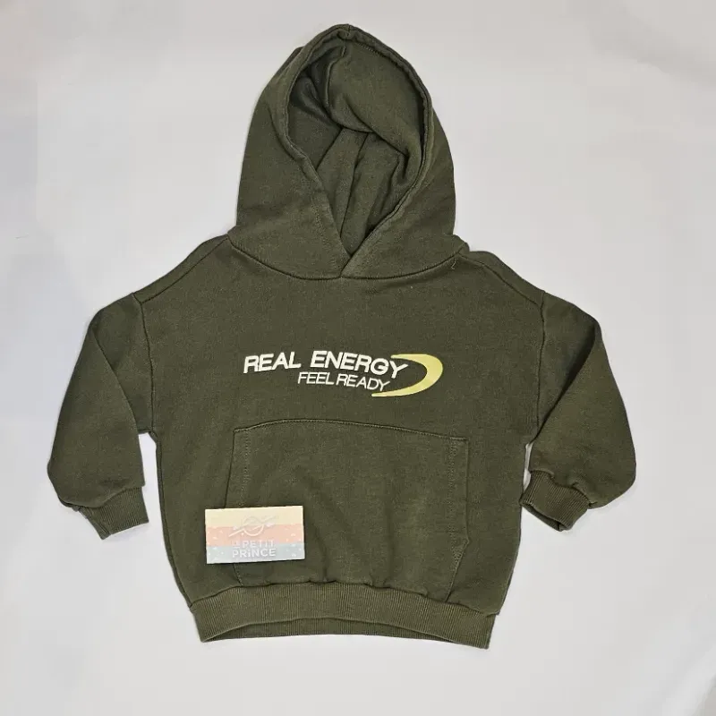 Abrigo verde con capucha ZARA