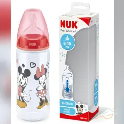 Biberón Minnie com válvula anticólicos, libre de bisfenol A y con indicador de temperatura 