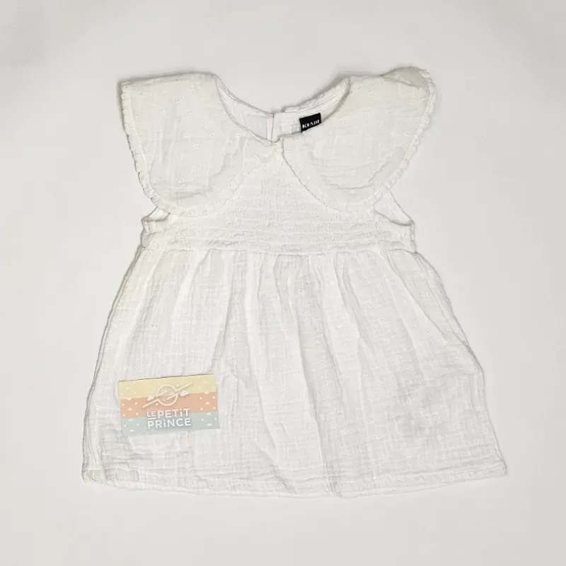 Vestido blanco con cuello solapa KIABI 