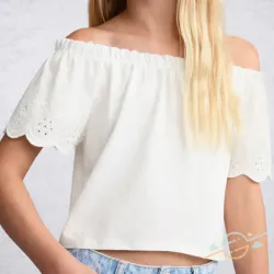 Blusa blanca MANGO #0001