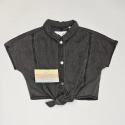 Blusa denim negra ZARA