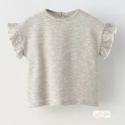 Blusa rayas volantes ZARA