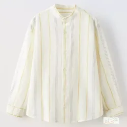 Camisa rayas cuello chino ZARA 