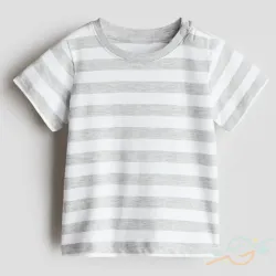 Camiseta gris rayas H&M 