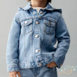 Chaqueta azul capucha MANGO 