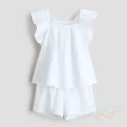 Conjunto blusa y short blanco H&M