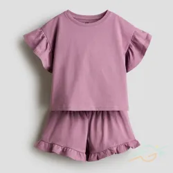 Conjunto blusa y short morado H&M