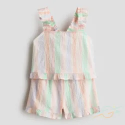 Conjunto blusa y short multicolor H&M