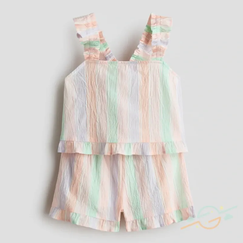 Conjunto blusa y short multicolor H&M
