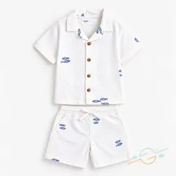Conjunto camisa y short blanco LEFTIES