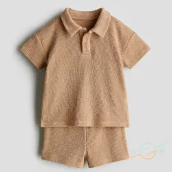 Conjunto polo y bermuda marrón H&M #0001
