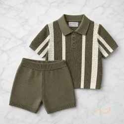 Conjunto polo y bermuda verde PRIMARK