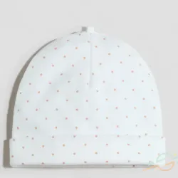 Gorro blanco puntos rosa H&M 