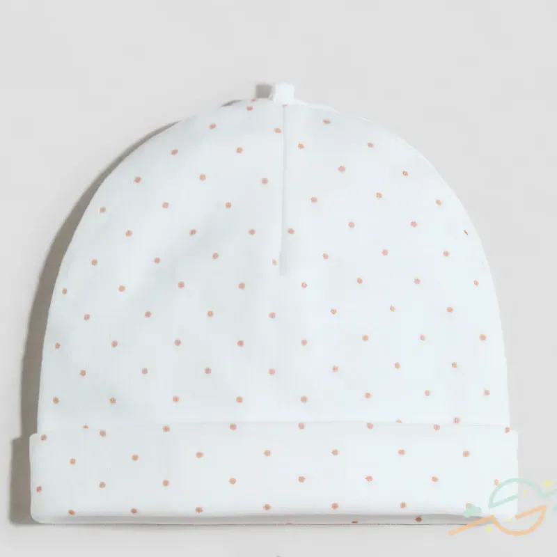 Gorro blanco puntos rosa H&M 