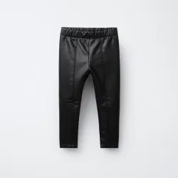 Legging negro efecto piel ZARA 