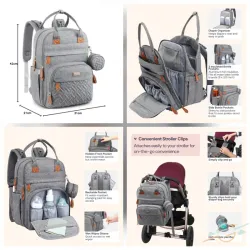 Mochila de pañales para bebé de gran capacidad 