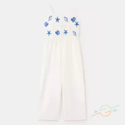 Mono blanco azul MANGO