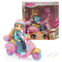 Muñeca unique con moto #0001