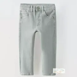 Pantalón denim verde ZARA