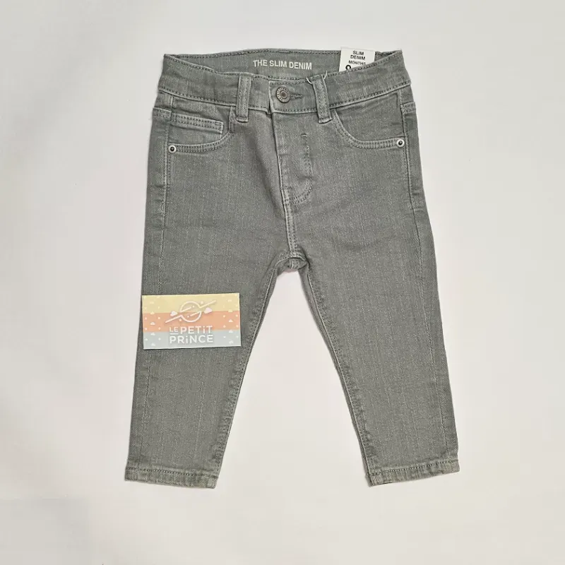 Pantalón denim verde ZARA