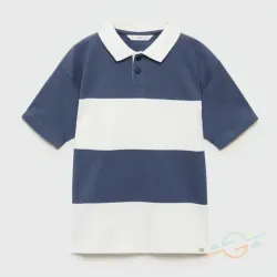 Polo azul rayas MANGO