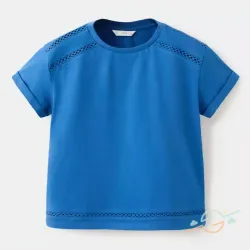 Pullover azul bordado MANGO