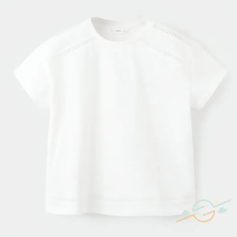 Pullover blanco con detalles MANGO