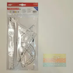 Set de regla, cartabones y semicírculo