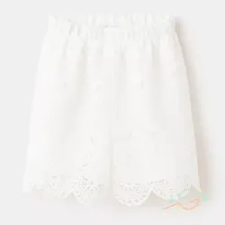 Short blanco bordado MANGO