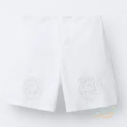 Short blanco bordado ZARA