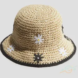 Sombrero se paja bordado H&M 