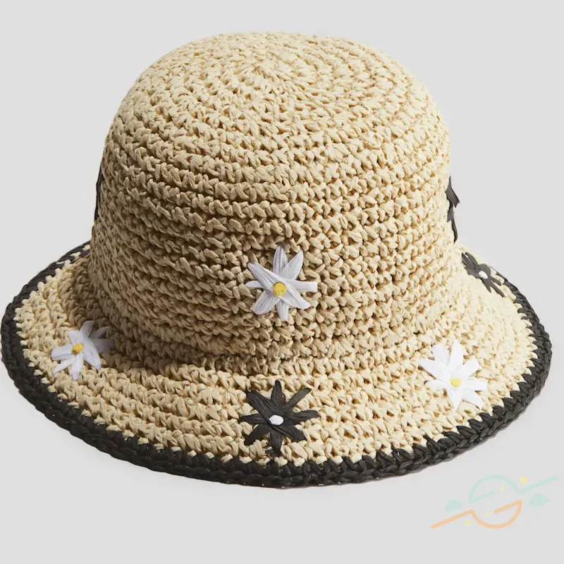 Sombrero se paja bordado H&M 