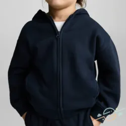 Sudadera azul capucha con orejitas MANGO #0001