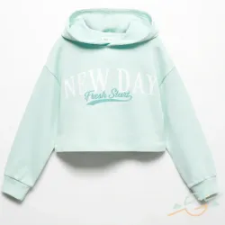 Sudadera verde crop MANGO 