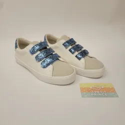 Tenis blanco azul brillo LEFTIES 