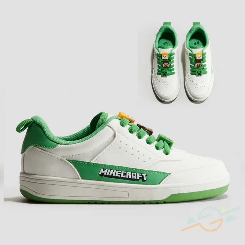 Tenis blanco verde Minecraft H&M