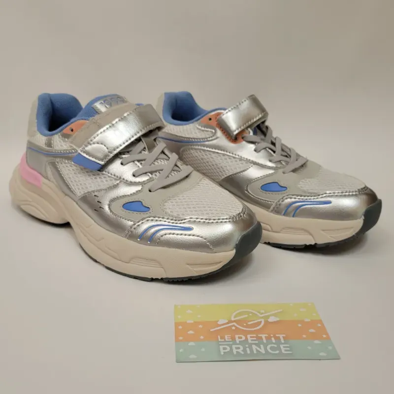 Tenis plateado azul rosa LEFTIES 