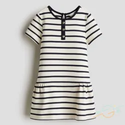 Vestido beige rayas H&M