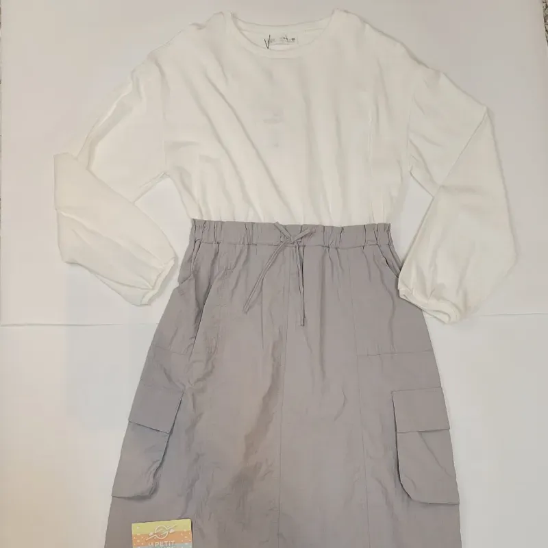 Vestido blanco gris ZARA 