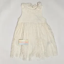 Vestido blanco tejido encaje (falta marca)