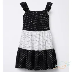 Vestido negro blanco ZARA