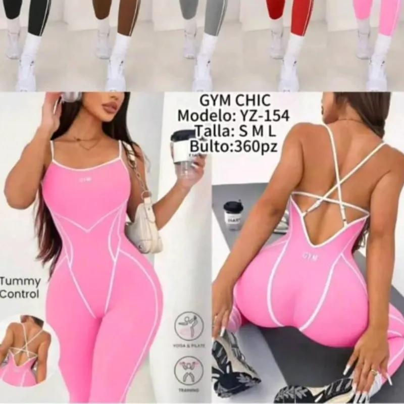 Mono enterizo con espalda afuera para gym.