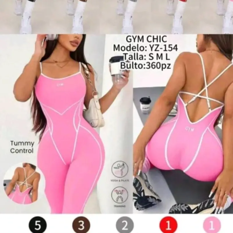 Mono enterizo con espalda afuera para gym.