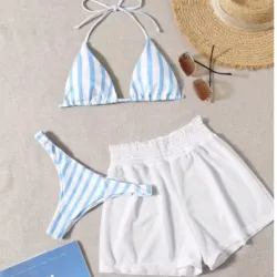 Bikini Celeste con Short