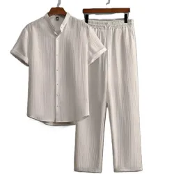 Conjunto de Hombre Beige de Hilo