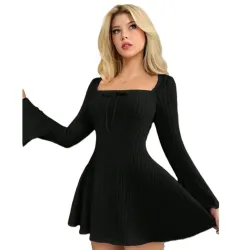 Vestido Negro Mangas Largas